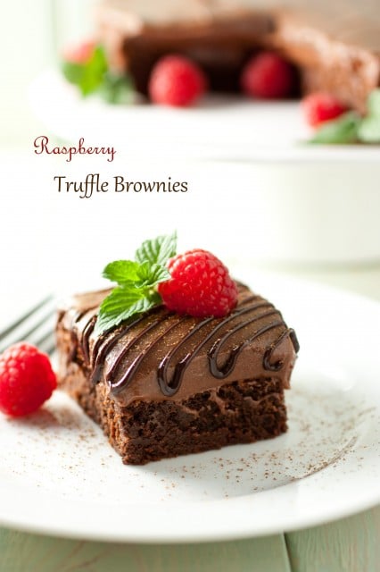 raspberry truffle brownies9text