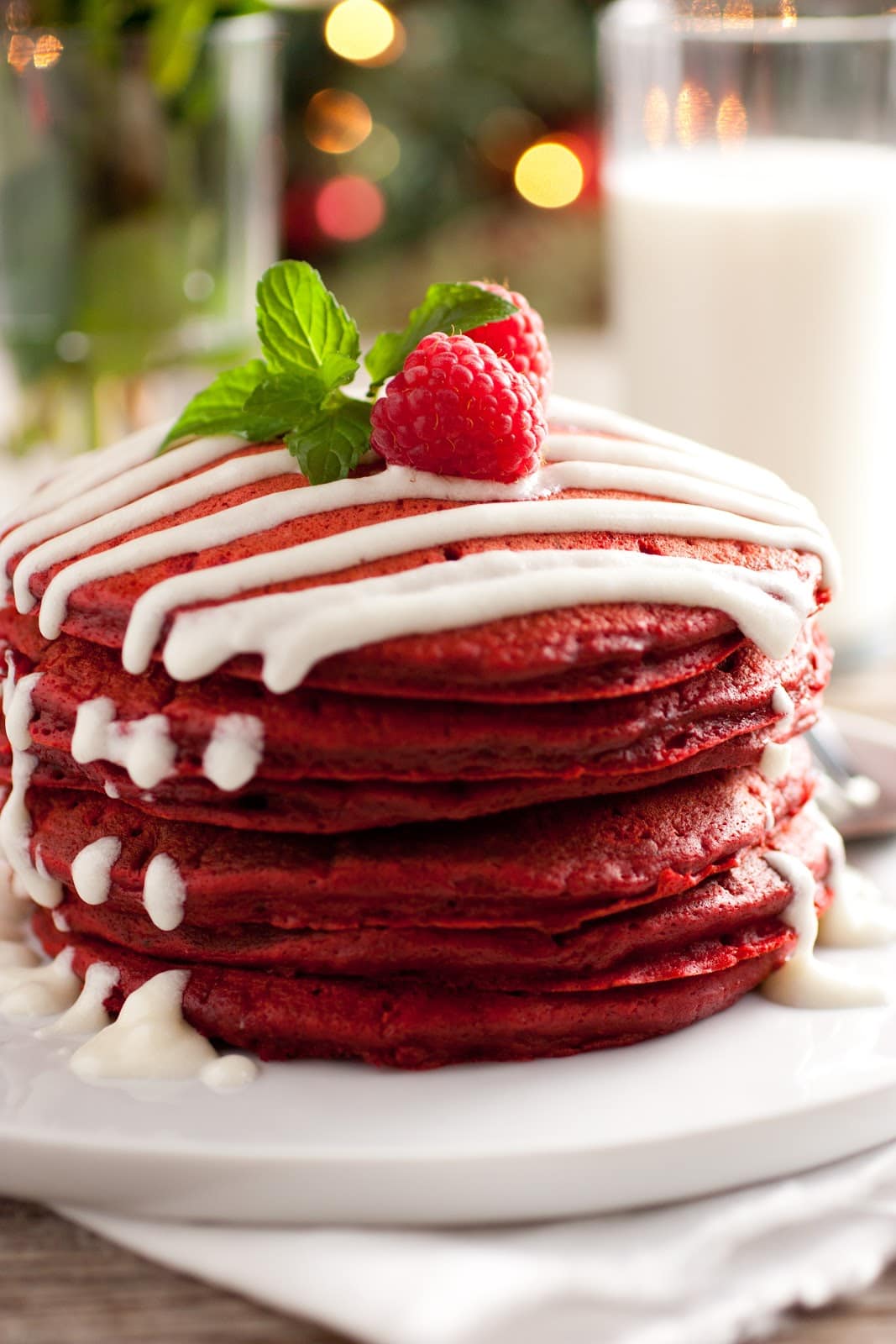 Red Velvet Pancakes with Cream Cheese Glaze  Cooking Classy
