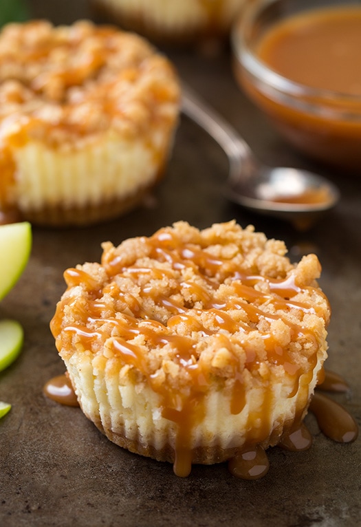 Caramel Apple Mini Cheesecakes with Streusel Topping | Cooking Classy