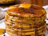 Pumpkin Oat Chocolate Chip Pancakes | Cooking Classy