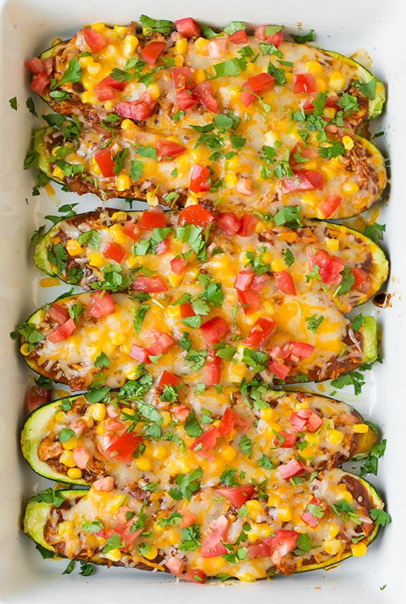 Chicken Enchilada Zucchini Boats | Cooking Classy