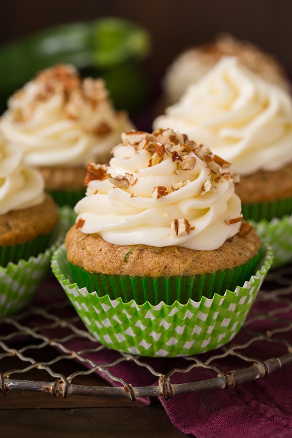 Spiced Zucchini Cupcakes with Cream Cheese Frosting - Cooking Classy