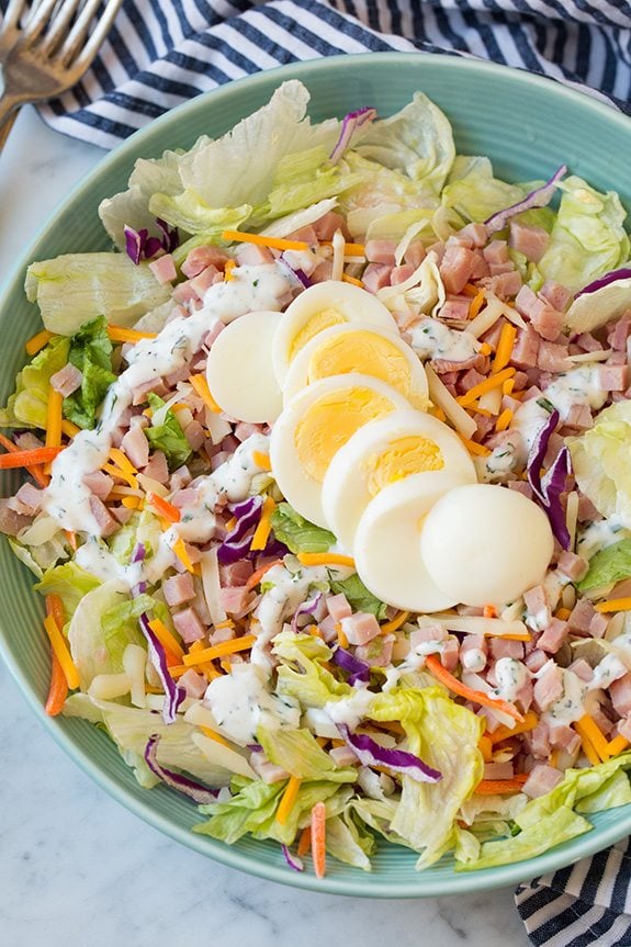 Ham and Cheese Salad with Homemade Ranch Dressing - Cooking Classy