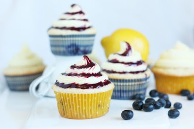 Blueberry Cupcakes with Lemon Buttercream and Blueberry Drizzle