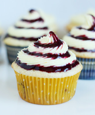 Blueberry Cupcakes with Lemon Frosting