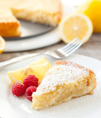 Lemon Butter Cake with Cheesecake Swirls