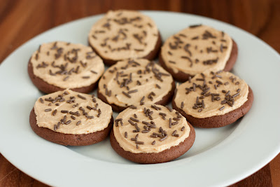 Chocolate Sugar Cookies with Peanut Butter Frosting