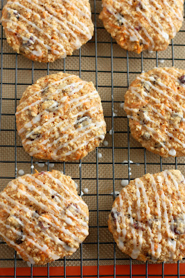Healthy Carrot Oat Cookies with glaze
