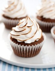 Brownie Cupcakes with Marshmallow Frosting
