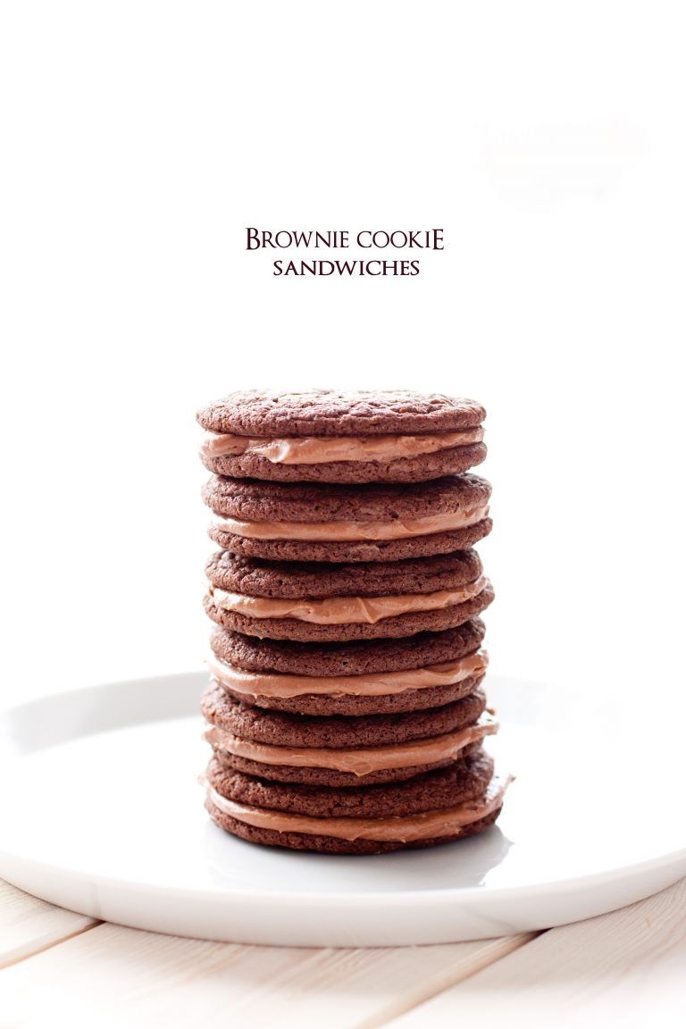 Brownie Cookie Sandwiches with Chocolate Cream Cheese Frosting