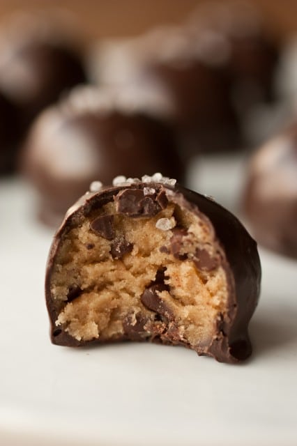 salted browned butter cookie dough truffles8