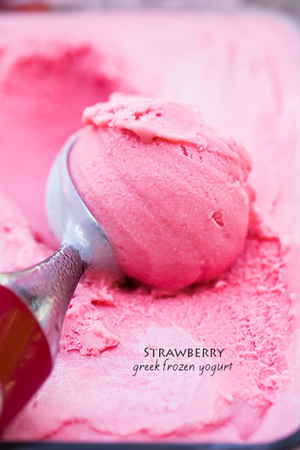 strawberry greek frozen yogurt (3 ingredients) | Cooking Classy
