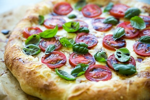 four cheese caprese pizza