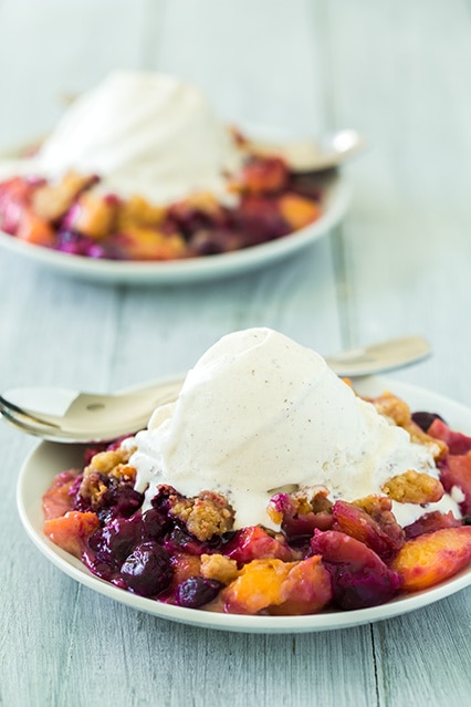peach and blueberry crumble | Cooking Classy