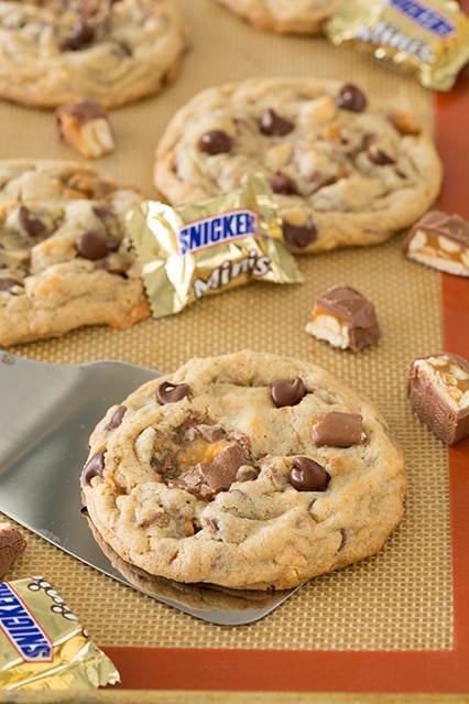 snickers chocolate chip cookies | Cooking Classy