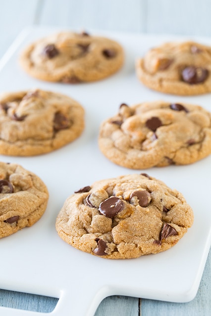 Browned Butter-Cinnamon Dulce De Leche Stuffed Chocolate Chip Cookies | Cooking Classy