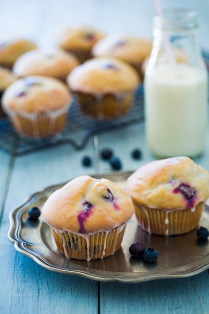 Glazed Blueberry Doughnut Muffins | Cooking Classy