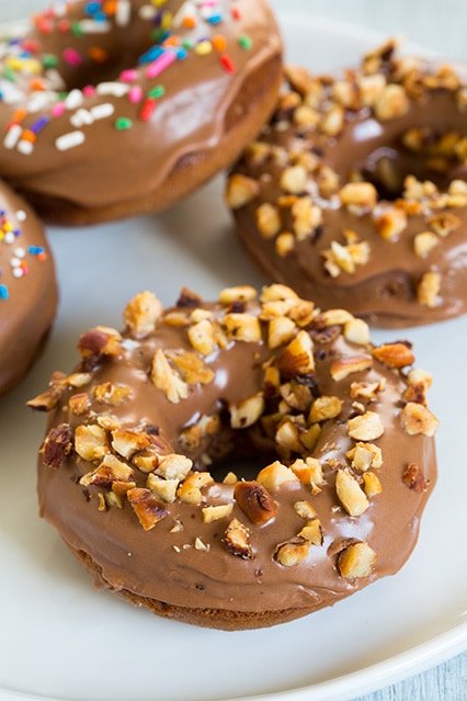 Baked Nutella Doughnuts with Nutella Glaze | Cooking Classy