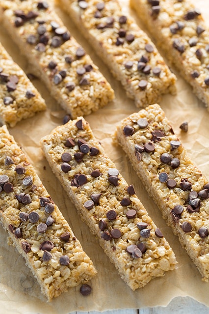 Microwave Chewy Chocolate Chip Granola Bars | Cooking Classy