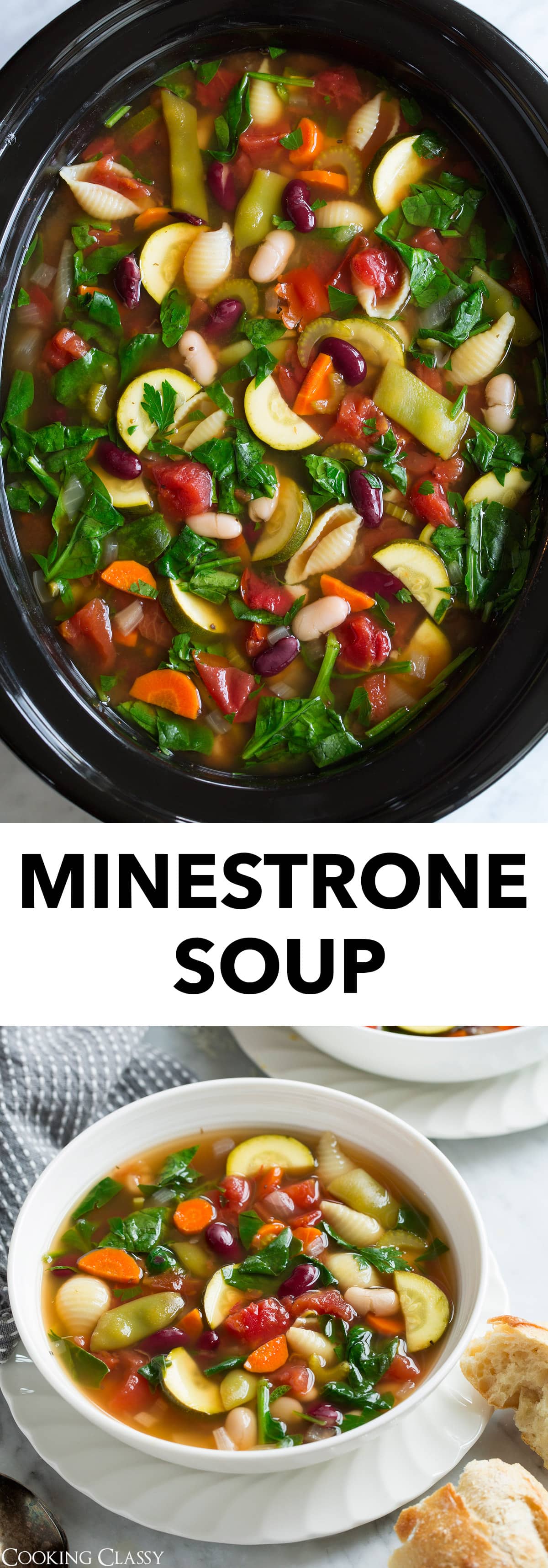Minestrone Soup (Slow Cooker or Stovetop Method) Cooking Classy