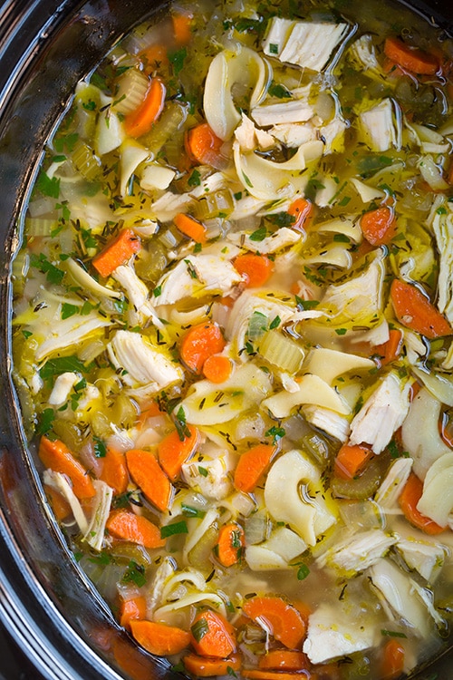 Chicken Noodle Soup in Slow Cooker