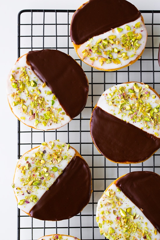 Salted Pistachio Black and White Cookies | Cooking Classy