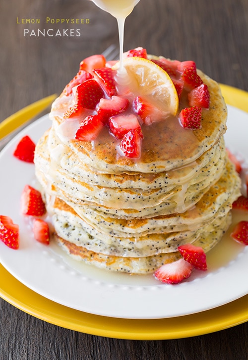 image of Lemon Poppyseed Pancakes With Lemon Cream Syrup recipe by Cooking Classy