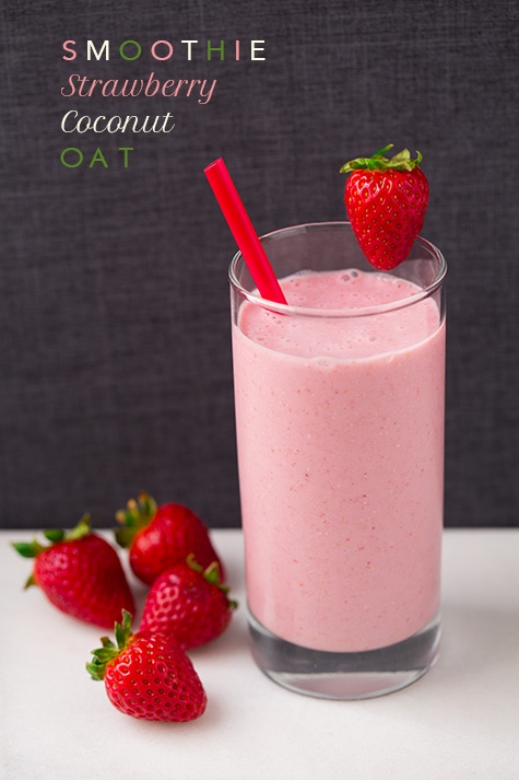Strawberry Coconut Oat Smoothie | Cooking Classy
