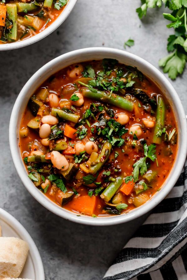 Healthy Soup Recipe Kale and Quinoa Minestrone Cooking Classy