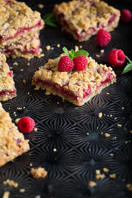 Raspberry Crumb Bars (easy dessert recipe) | Cooking Classy