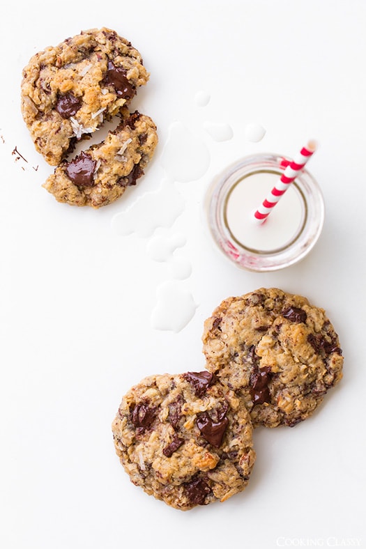 Oatmeal Coconut Almond Chocolate Chunk Cookies | Cooking Classy