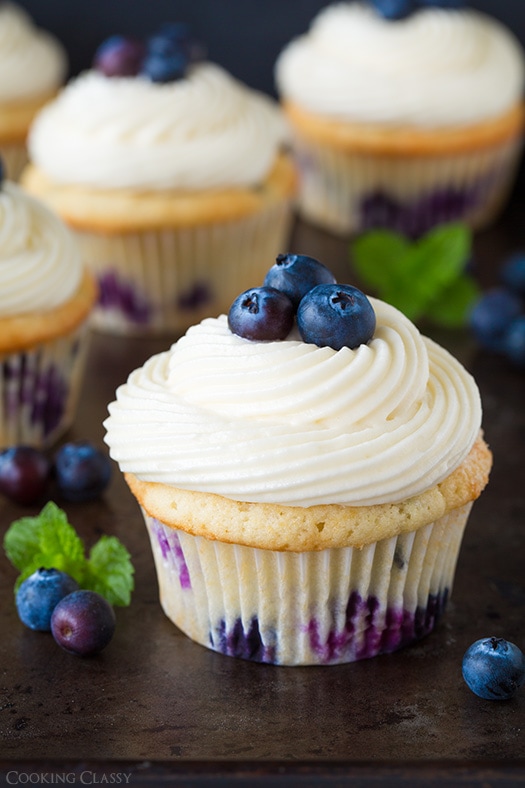 Blueberry Cupcakes with Cream Cheese Frosting | Cooking Classy