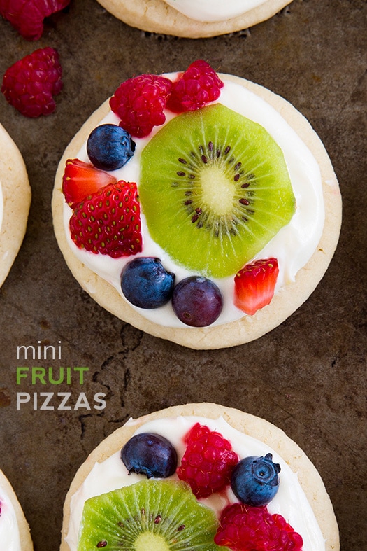 Mini Fruit Pizzas with Lemon Cream Cheese Frosting Cooking Classy
