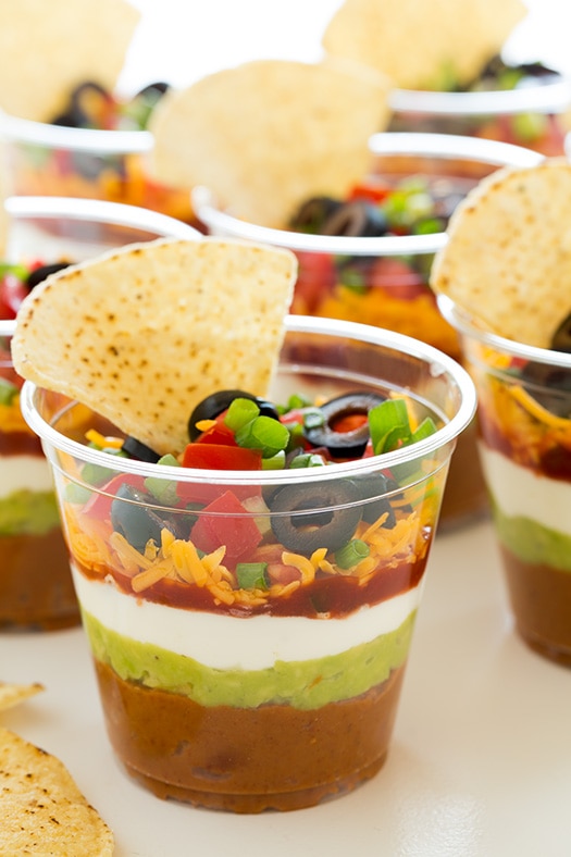 Individual 7 Layer Bean Dips | Cooking Classy