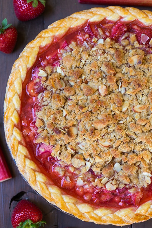 Strawberry Rhubarb Pie with Almond Crumble | Cooking Classy