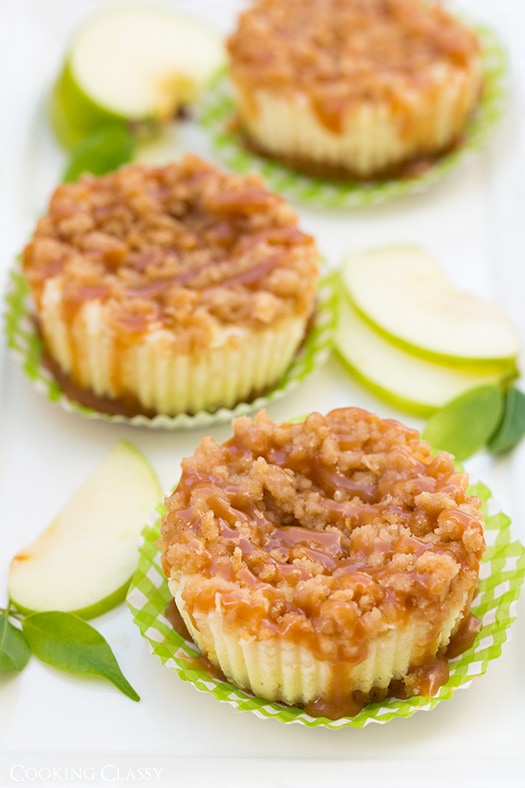 Caramel Apple Mini Cheesecakes with Streusel Topping | Cooking Classy