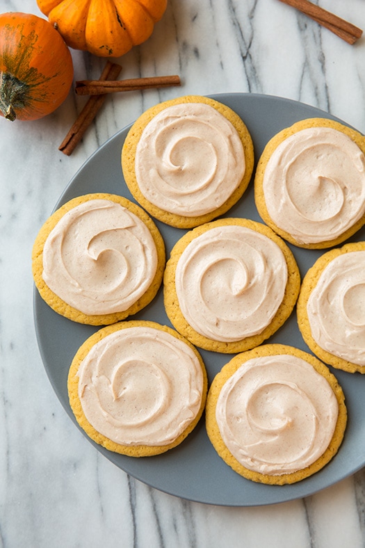 Pumpkin Sugar Cookies with Cinnamon Cream Cheese Frosting | Cooking Classy