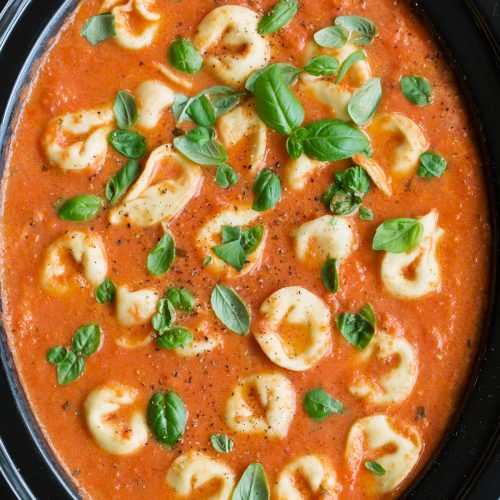 Slow Cooker Creamy Tomato Basil Tortellini Soup Cooking Classy