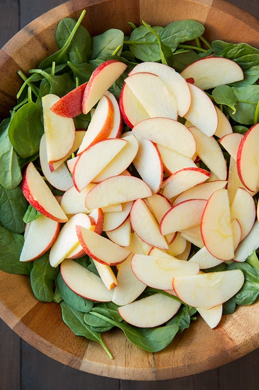 Apple Pecan Feta Spinach Salad with Maple Cider Vinaigrette | Cooking Classy