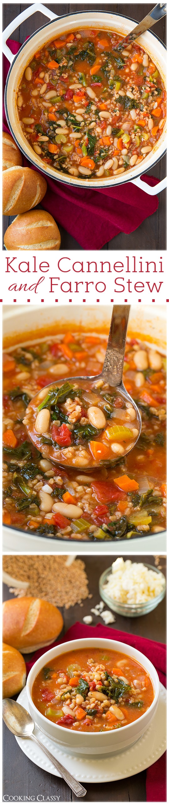 Farro Stew with Kale & Cannellini Beans (Mediterranean) Cooking Classy