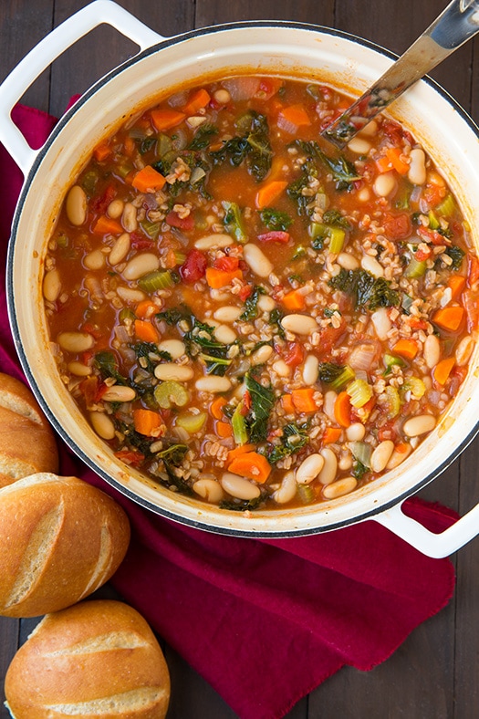 Mediterranean Kale, Cannellini and Farro Stew | 14 Hearty Soup Recipes To Warm You Up On Christmas Evening