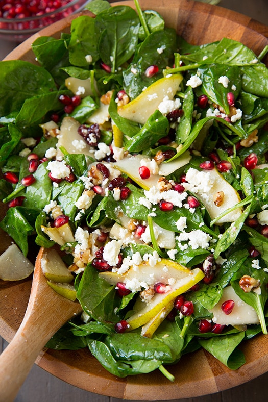 Pear Pomegranate and Spinach Salad | Cooking Classy