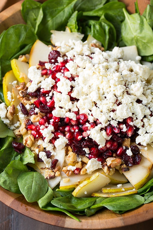 Pear Pomegranate and Spinach Salad | Cooking Classy
