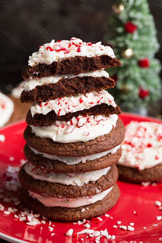 Frosted Peppermint Brownie Cookies | Cooking Classy