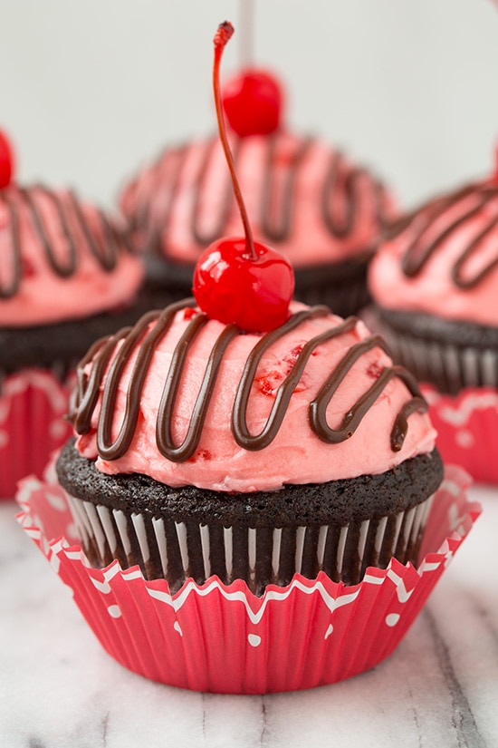 Cherry Cordial Chocolate Cupcakes | Cooking Classy