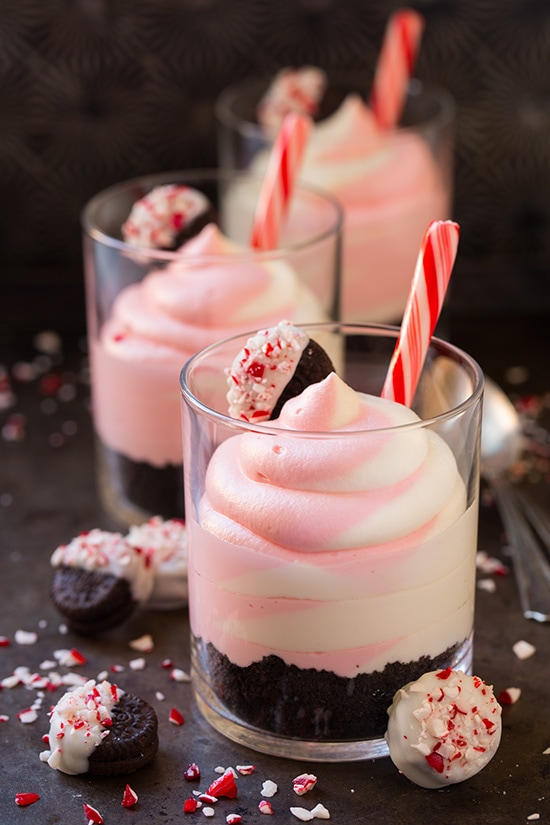 No Bake Peppermint White Chocolate Cheesecakes 