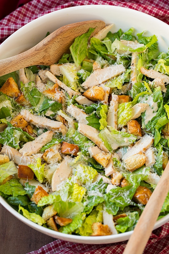 Chicken Caesar Salad with Garlic Croutons and Light Caesar Dressing
