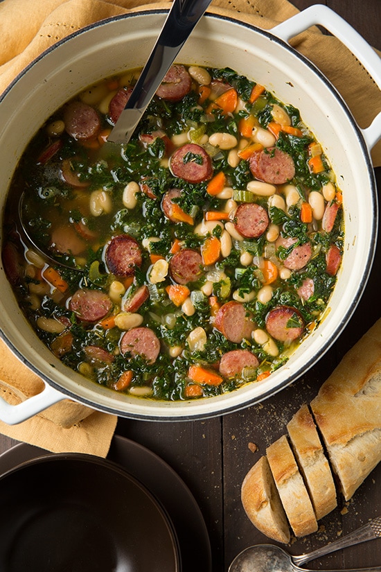 Kale White Bean and Sausage Soup | Cooking Classy