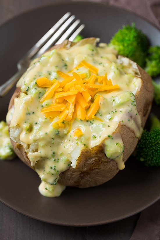 Baked Potatoes with Broccoli Cheese Sauce | Baked Potato Recipes To Drool Over