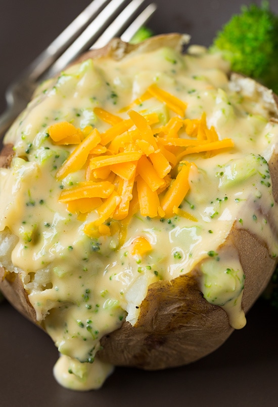 Baked Potatoes with Broccoli Cheese Sauce Cooking Classy
